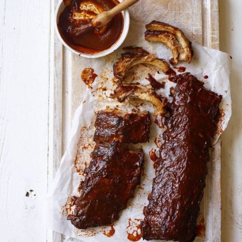 BBQ teļa ribas